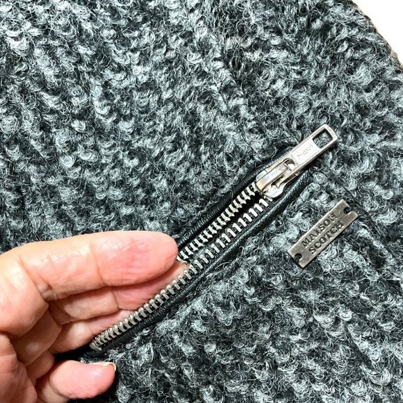MAISON SCOTCH Wool Blend Boucle Moto Style Blazer Faux Leather Trim US Sz 2 - Picture 8 of 13